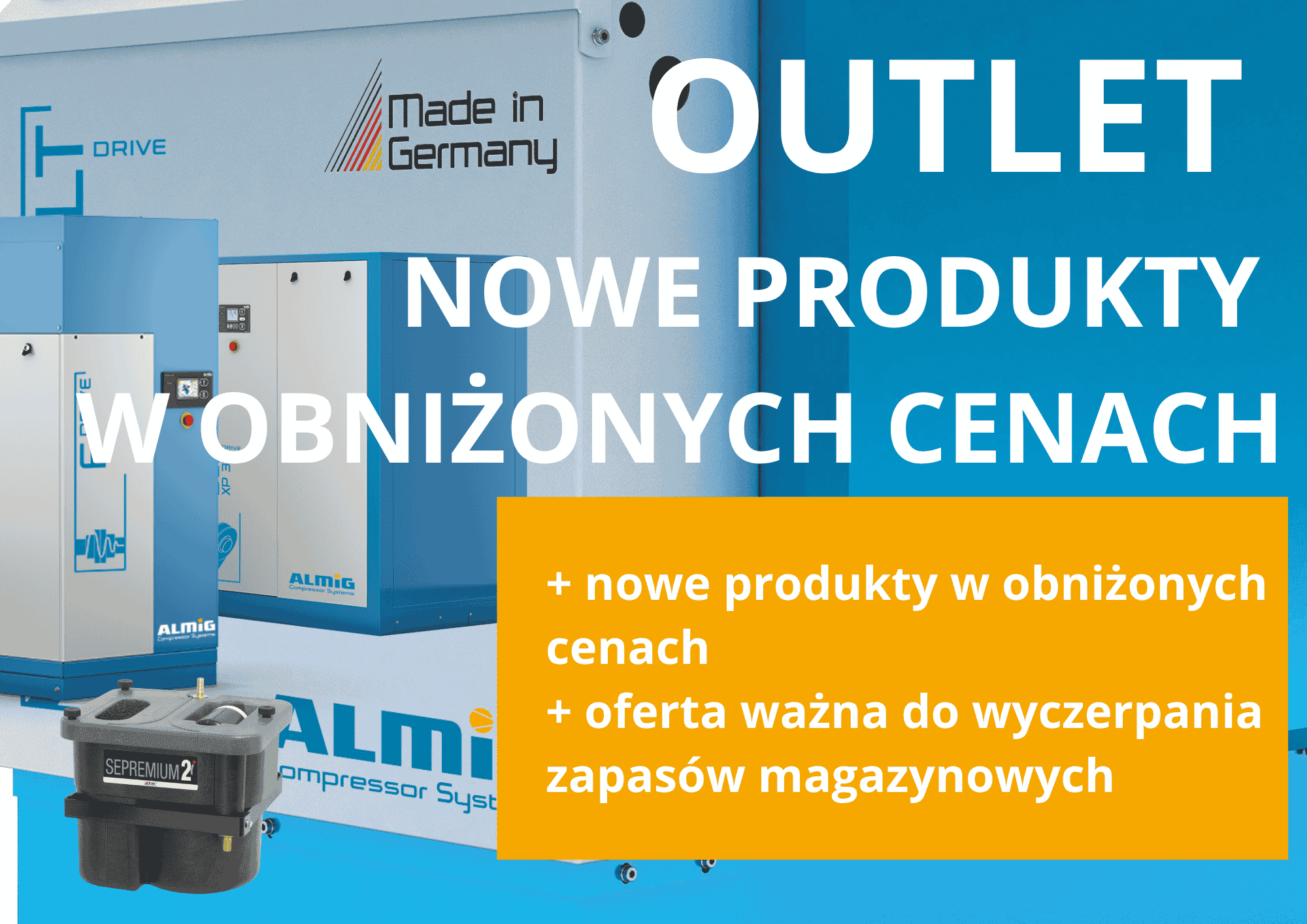 OUTLET - Sprężarki i osprzęt sprężonego powietrza w obniżonych cenach